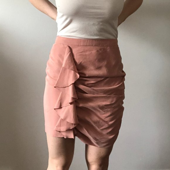 Dusty Pink Ruffled Skirt - Picture 1 of 3